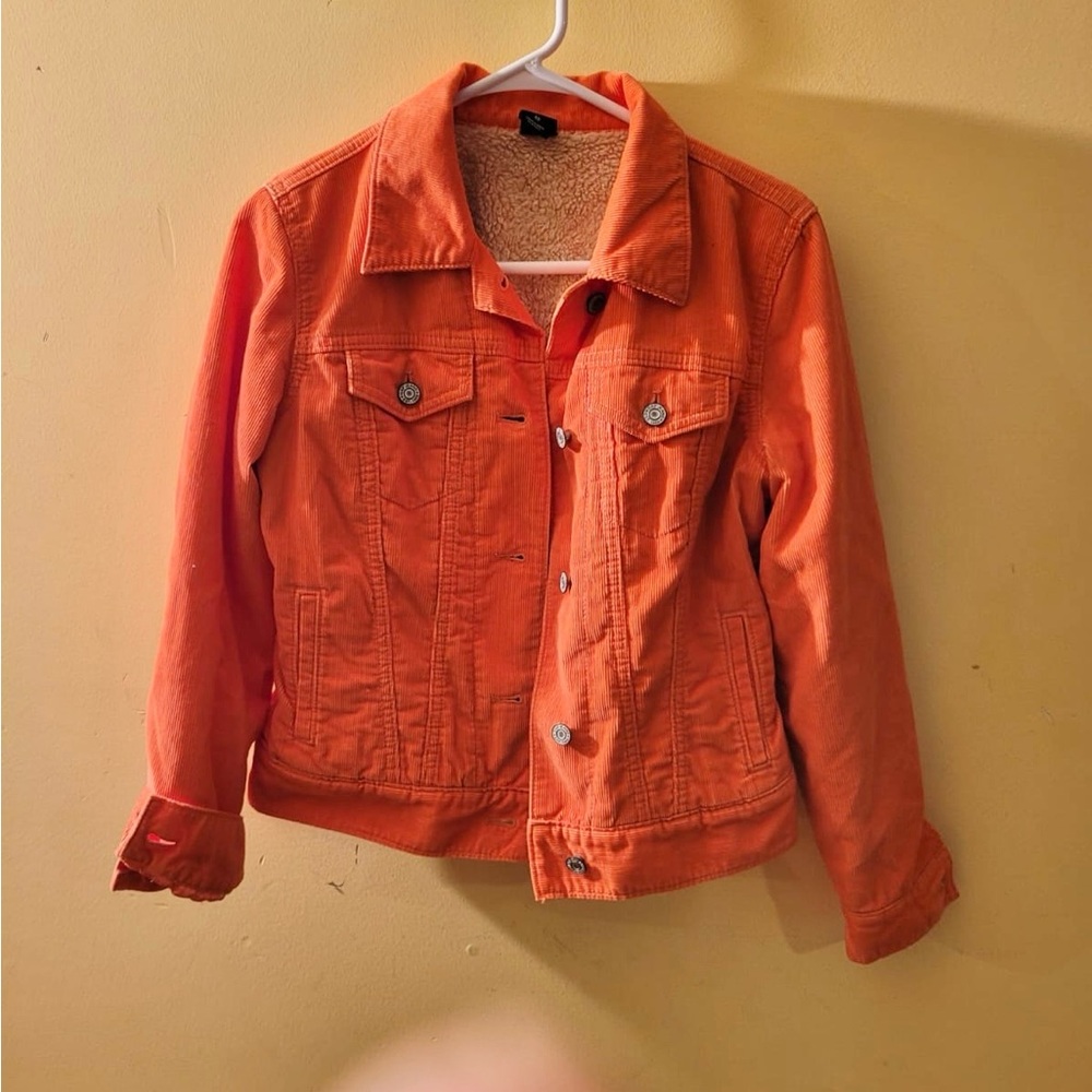Gap Jacket Women’s Size XS Corduroy Orange Fleece Lined Vintage